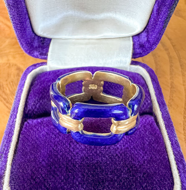 Vintage Enamel Openwork Band sold by Doyle and Doyle an antique and vintage jewelry boutique