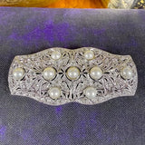 Art Deco Diamond & Pearl Brooch, sold by Doyle & Doyle antique and vintage jewelry boutique