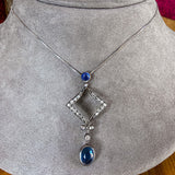 Antique Sapphire & Diamond Pendant, sold by Doyle & Doyle an antique and vintage jewelry boutique