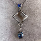 Antique Sapphire & Diamond Pendant, sold by Doyle & Doyle an antique and vintage jewelry boutique
