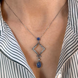 Antique Sapphire & Diamond Pendant, sold by Doyle & Doyle an antique and vintage jewelry boutique