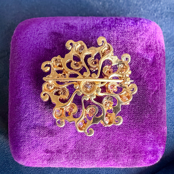 Vintage Diamond Pin sold by Doyle and Doyle an antique and vintage jewelry boutique