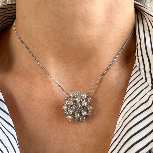 Vintage Rose Cut Diamond Cluster Pendant, sold by Doyle & Doyle an antique and vintage jewelry boutique