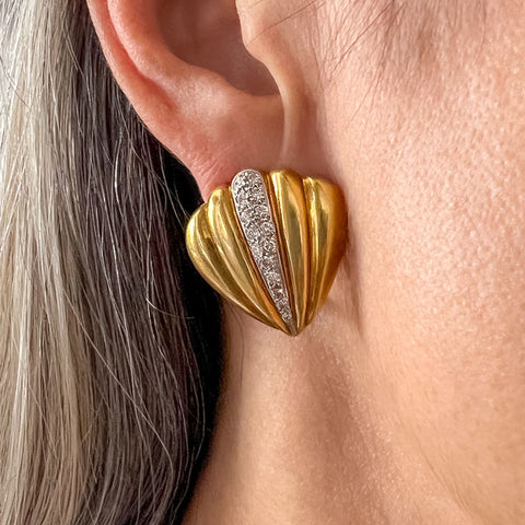 Vintage Diamond Earrings sold by Doyle and Doyle an antique and vintage jewelry boutique