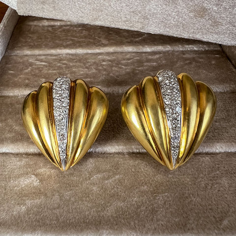 Vintage Diamond Earrings sold by Doyle and Doyle an antique and vintage jewelry boutique