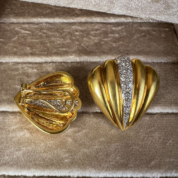 Vintage Diamond Earrings sold by Doyle and Doyle an antique and vintage jewelry boutique