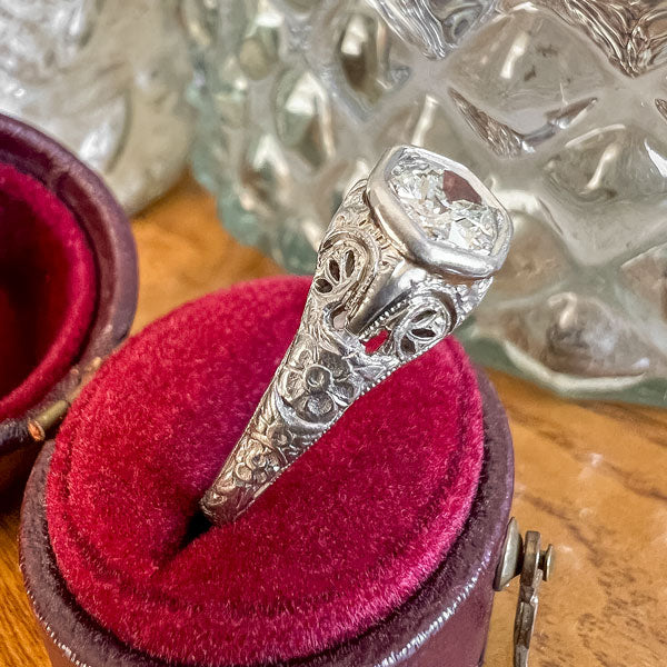 Art Deco Diamond Filigree Engagement Ring, TRB 0.50ct. sold by Doyle and Doyle an antique and vintage jewelry boutique
