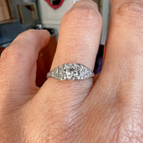 Art Deco Diamond Engagement Ring, Transition Round Brilliant cut diamond 0.50ct. sold by Doyle & Doyle an antique and vintage jewelry boutique