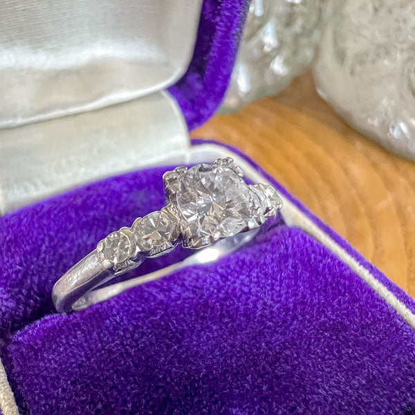 Vintage Diamond Engagement Ring, Round Brilliant Cut 0.41ct., sold by Doyle & Doyle an antique and vintage jewelry boutique