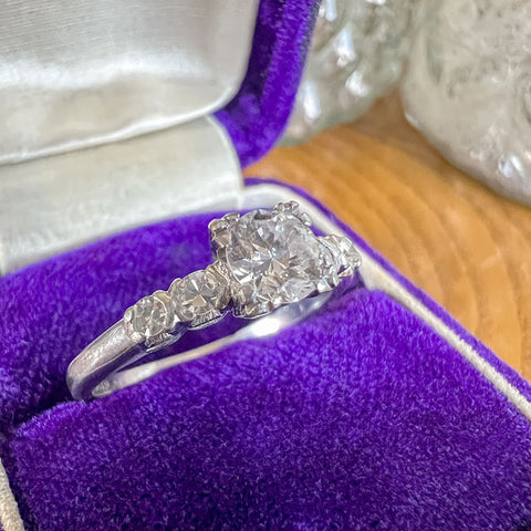 Vintage Diamond Engagement Ring, Round Brilliant Cut 0.41ct., sold by Doyle & Doyle an antique and vintage jewelry boutique