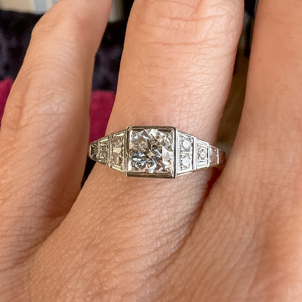 Art Deco Diamond Engagement Ring, 0.45ct. sold by Doyle and Doyle an antique and vintage jewelry boutique