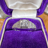 Art Deco Diamond Engagement Ring, 0.45ct. sold by Doyle and Doyle an antique and vintage jewelry boutique