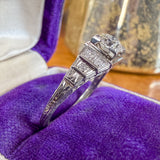 Art Deco Diamond Engagement Ring, 0.45ct. sold by Doyle and Doyle an antique and vintage jewelry boutique