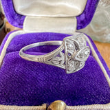 Art Deco Filigree Ring sold by Doyle and Doyle an antique and vintage jewelry boutique