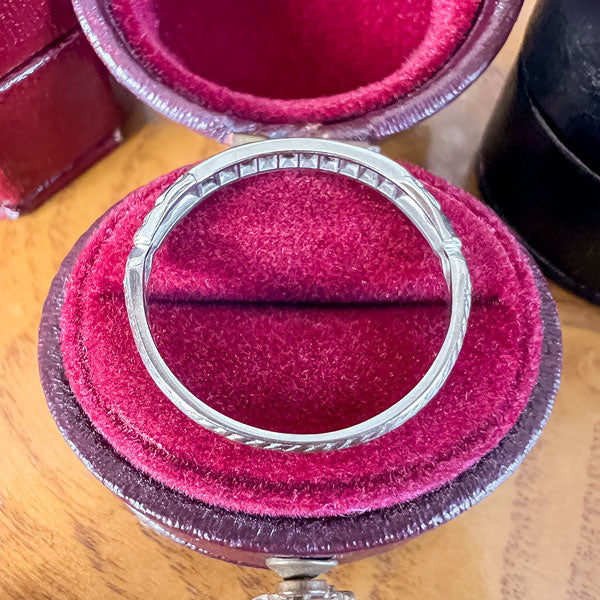 Art Deco Diamond Wedding Band Ring, 1935 sold by Doyle and Doyle an antique and vintage jewelry boutique