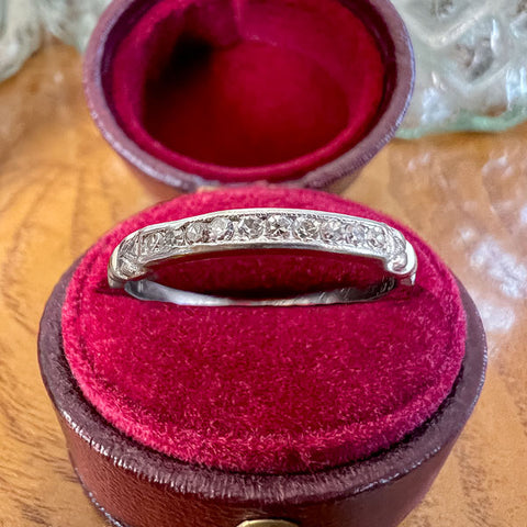 Art Deco Diamond Wedding Band Ring, 1935 sold by Doyle and Doyle an antique and vintage jewelry boutique