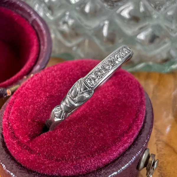 Art Deco Diamond Wedding Band Ring, 1935 sold by Doyle and Doyle an antique and vintage jewelry boutique