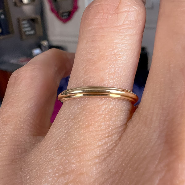 Vintage Ridged Gold Wedding Band Ring sold by Doyle and Doyle an antique and vintage jewelry boutique