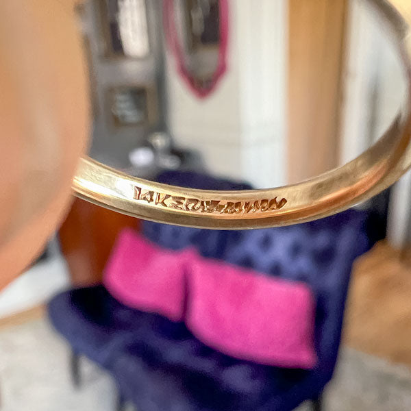 Vintage Ridged Gold Wedding Band Ring sold by Doyle and Doyle an antique and vintage jewelry boutique