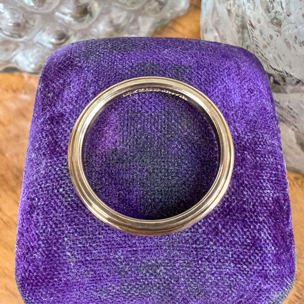 Vintage Ridged Gold Wedding Band Ring sold by Doyle and Doyle an antique and vintage jewelry boutique