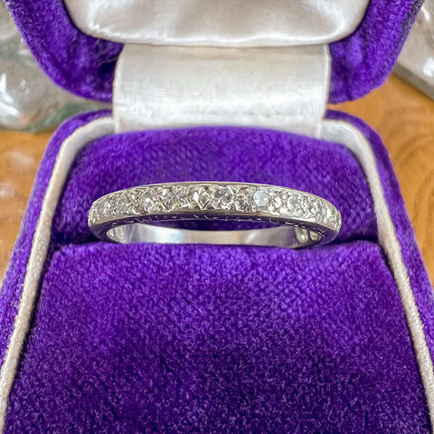 Art Deco Diamond Wedding Band Ring sold by Doyle and Doyle an antique and vintage jewelry boutique
