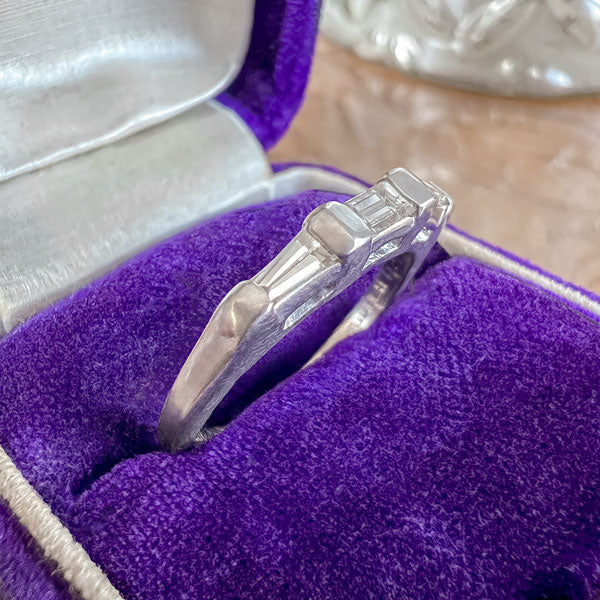 Vintage Baguette Wedding Band Ring sold by Doyle and Doyle an antique and vintage jewelry boutique