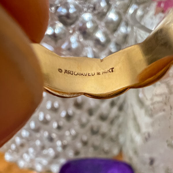 Vintage Twist Patterned Wedding Band Ring sold by Doyle and Doyle an antique and vintage jewelry boutique