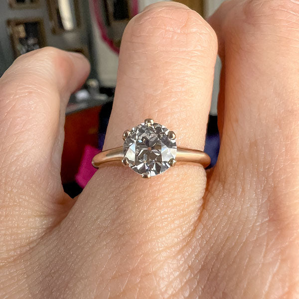 Vintage Engagement Ring, Old Euro 1.09ct. sold by Doyle and Doyle an antique and vintage jewelry boutique
