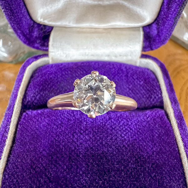 Vintage Engagement Ring, Old Euro 1.09ct. sold by Doyle and Doyle an antique and vintage jewelry boutique