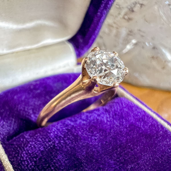 Vintage Engagement Ring, Old Euro 1.09ct. sold by Doyle and Doyle an antique and vintage jewelry boutique