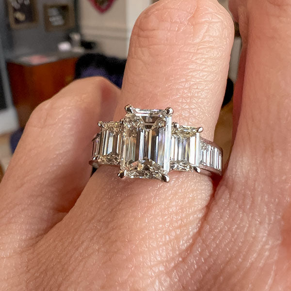 Emerald Cut Engagement Ring, 1.53ct. sold by Doyle and Doyle an antique and vintage jewelry boutique