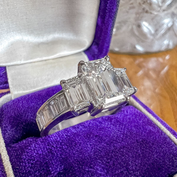 Emerald Cut Engagement Ring, 1.53ct. sold by Doyle and Doyle an antique and vintage jewelry boutique