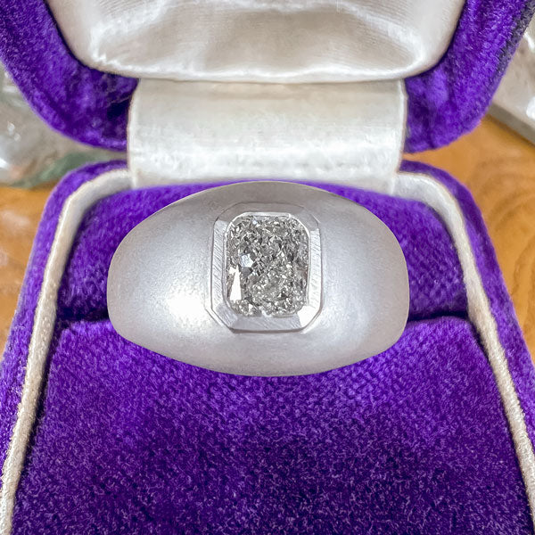 Radiant Cut Diamond Signet Ring sold by Doyle and Doyle an antique and vintage jewelry boutique