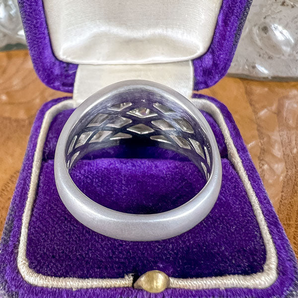 Radiant Cut Diamond Signet Ring sold by Doyle and Doyle an antique and vintage jewelry boutique