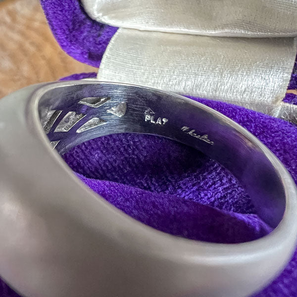 Radiant Cut Diamond Signet Ring sold by Doyle and Doyle an antique and vintage jewelry boutique