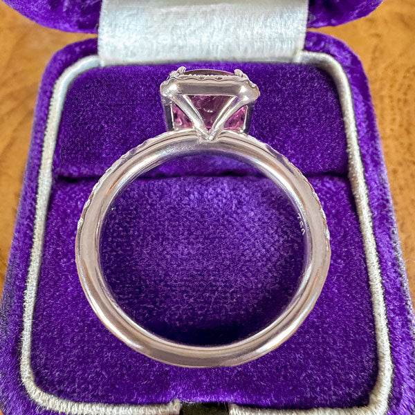 Ruby & Diamond Ring, Cushion 2.15ct. sold by Doyle and Doyle an antique and vintage jewelry boutique