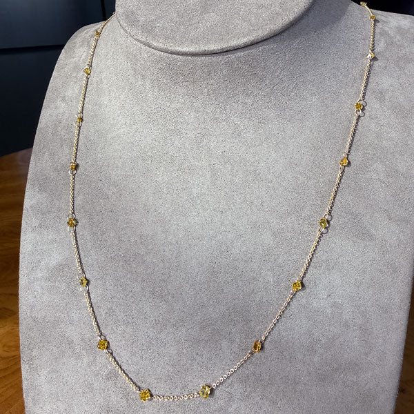 Fancy Yellow Diamond Necklace sold by Doyle and Doyle an antique and vintage jewelry boutique