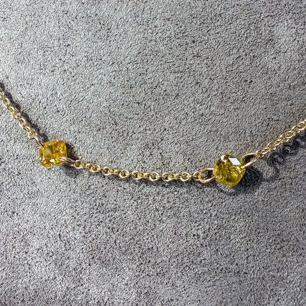 Fancy Yellow Diamond Necklace sold by Doyle and Doyle an antique and vintage jewelry boutique