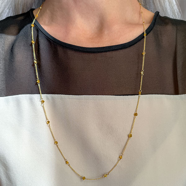 Fancy Yellow Diamond Necklace sold by Doyle and Doyle an antique and vintage jewelry boutique