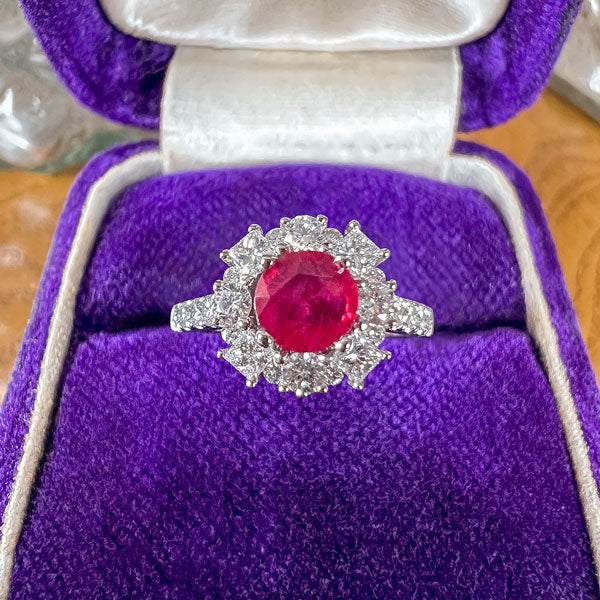 Estate Ruby & Diamond Ring sold by Doyle and Doyle an antique and vintage jewelry boutique