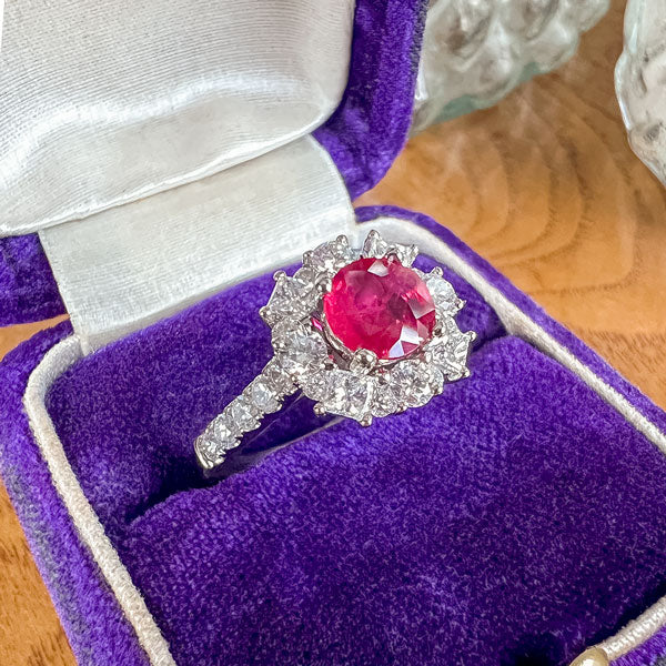 Estate Ruby & Diamond Ring sold by Doyle and Doyle an antique and vintage jewelry boutique
