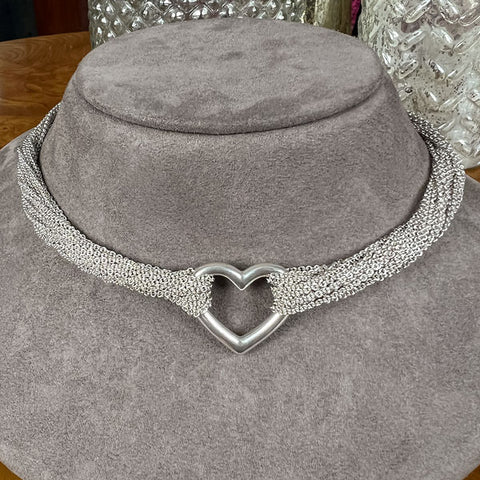 Vintage Tiffany & Co Multi Strand Heart Necklace sold by Doyle and Doyle an antique and vintage jewelry boutique