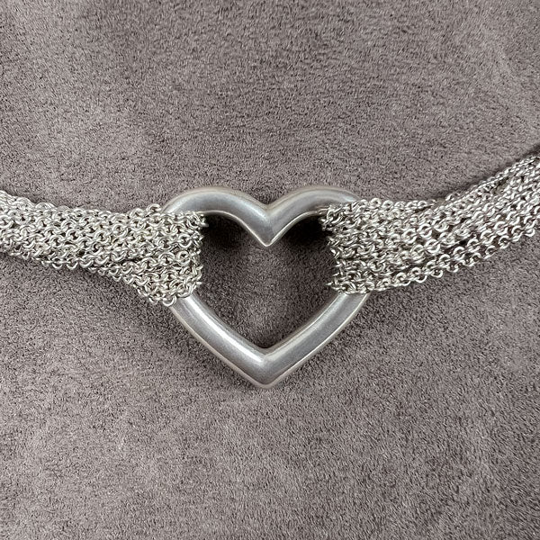 Vintage Tiffany & Co Multi Strand Heart Necklace sold by Doyle and Doyle an antique and vintage jewelry boutique
