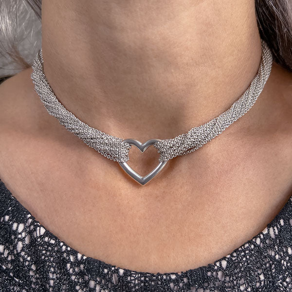 Vintage Tiffany & Co Multi Strand Heart Necklace sold by Doyle and Doyle an antique and vintage jewelry boutique