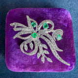 Vintage Emerald & Diamond Pin sold by Doyle and Doyle an antique and vintage jewelry boutique