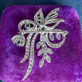 Vintage Emerald & Diamond Pin sold by Doyle and Doyle an antique and vintage jewelry boutique
