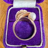 Vintage Pearl Gold Leaf Ring, from Doyle & Doyle antique and vintage jewelry boutique