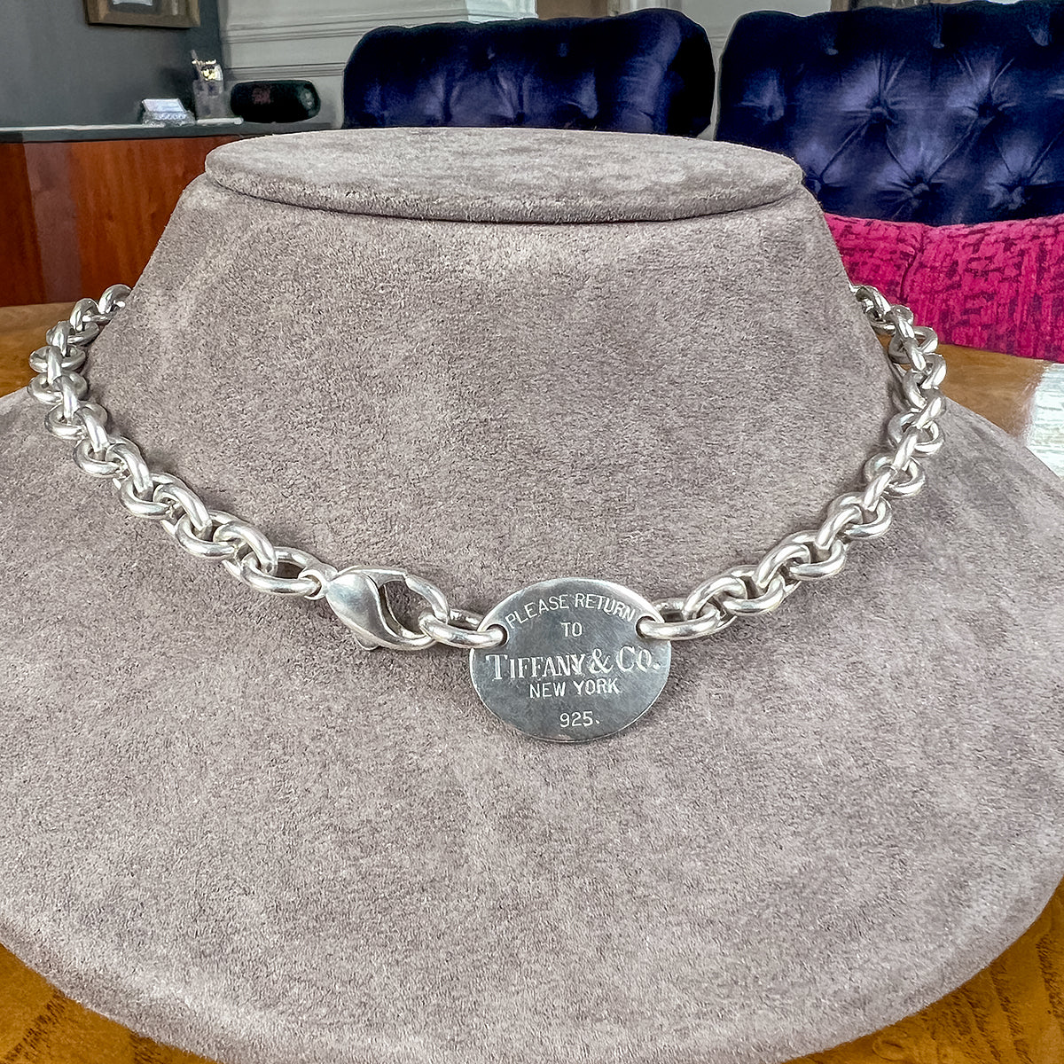 Vintage Tiffany & Co Dog Tag Necklace sold by Doyle and Doyle an antique and vintage jewelry boutique
