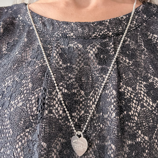Vintage Tiffany & Co "Return to Tiffany" Heart Pendant sold by Doyle and Doyle an antique and vintage jewelry boutique