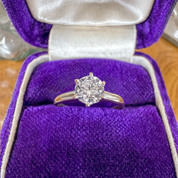 Vintage Solitaire Ring, RBC 0.98ct sold by Doyle and Doyle an antique and vintage jewelry boutique